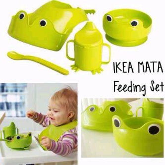 BABY EATING SET 4P FEEDING STUFF MANGKUK, TRAINING CUP, SLABBER, SENDOK