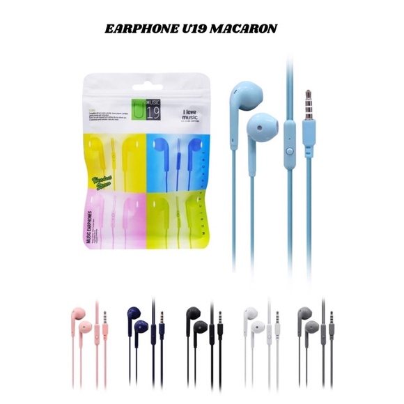 HEADSET MACARON U19 EXTRA BASS HF WARNA SUARA BAGUS IMPORT