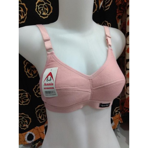 1 Pcs Bra / Bh Annis - Bh Wanita Termurah - Kait 2 / Tanpa Busa / Tanpa Kawat - Random Warna