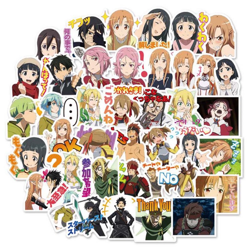 Legit Poster Sword Art Online Anime Yui Kirito Asuna Group Wallscroll Sticker Shopee Indonesia