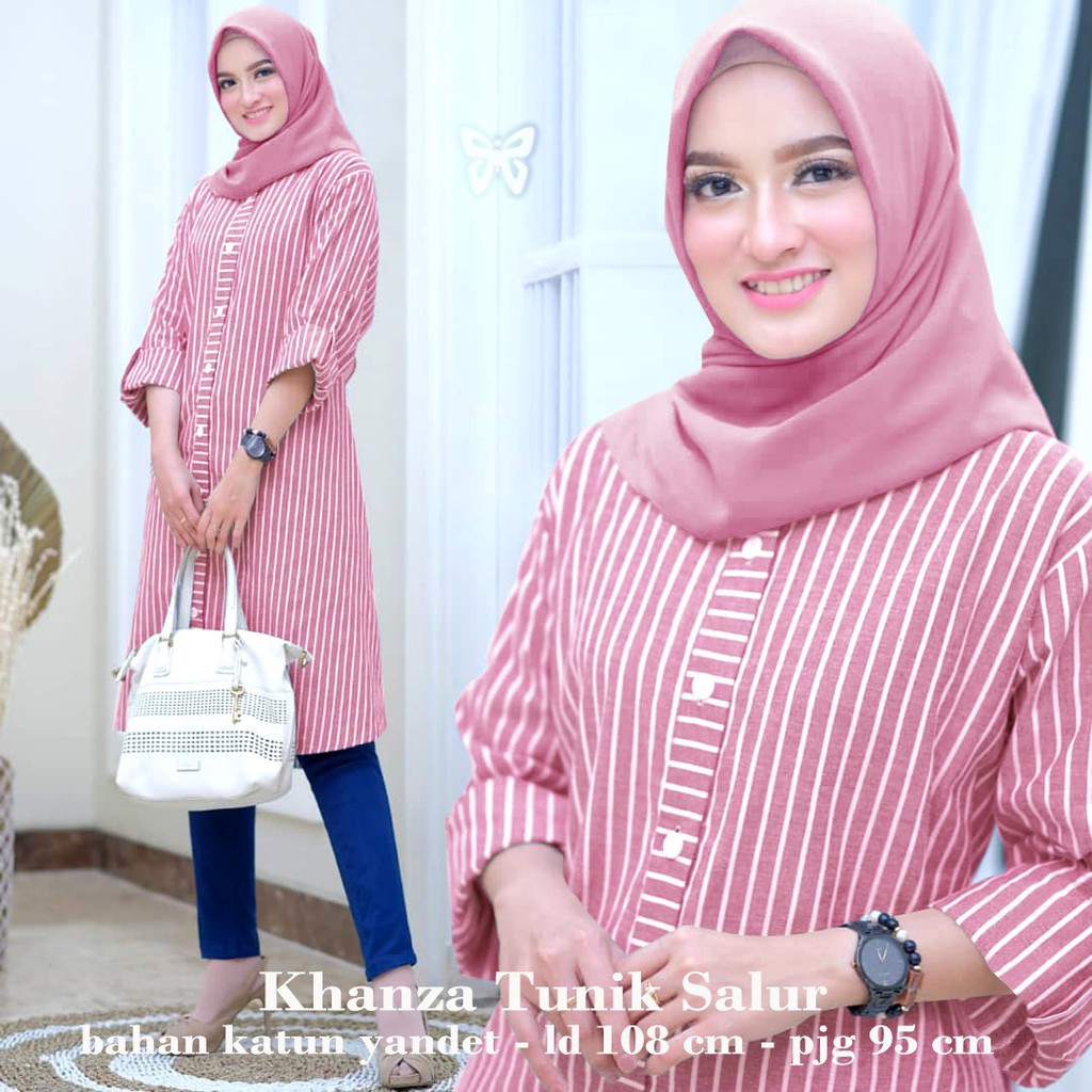 HOPYLOVY - Tunik Wanita Salur Khanza