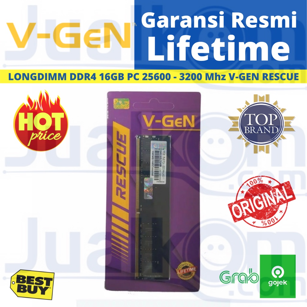 V GEN DDR4 V-GeN Rescue 16GB PC25600 3200Mhz LongDimm - Memory PC VGEN