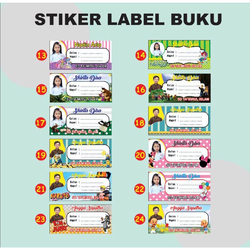 

stiker label buku custom