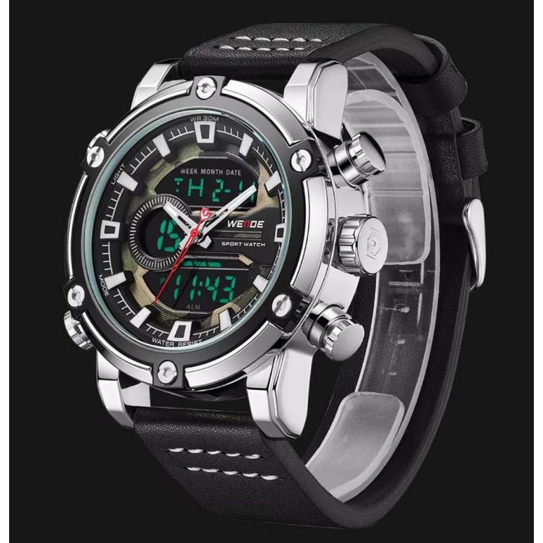 Jam Tangan Weide 2023 Jam Tangan Kulit Tahan Air Chronograph