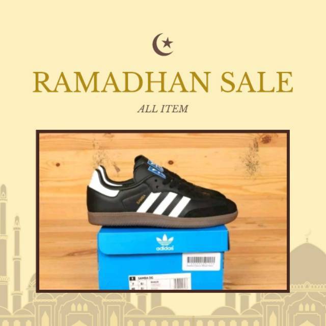SEPATU ADIDAS SAMBA BLACK WHITE SOL GUM ORIGINAL INDONESIA