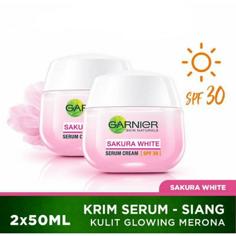 Garnier sakura glow serum day cream SPF30 Skin care [50ml×2/twinpack/2pcs]