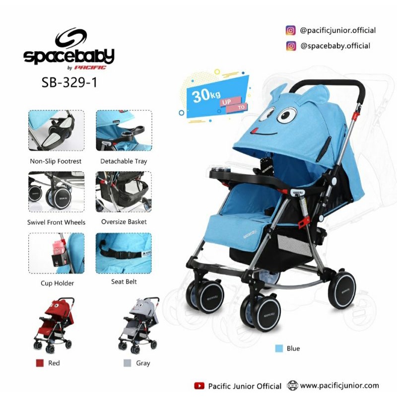 Kereta Bayi Baby Stroller Space Baby 329-1 Reversible Stir Kelambu Ayun