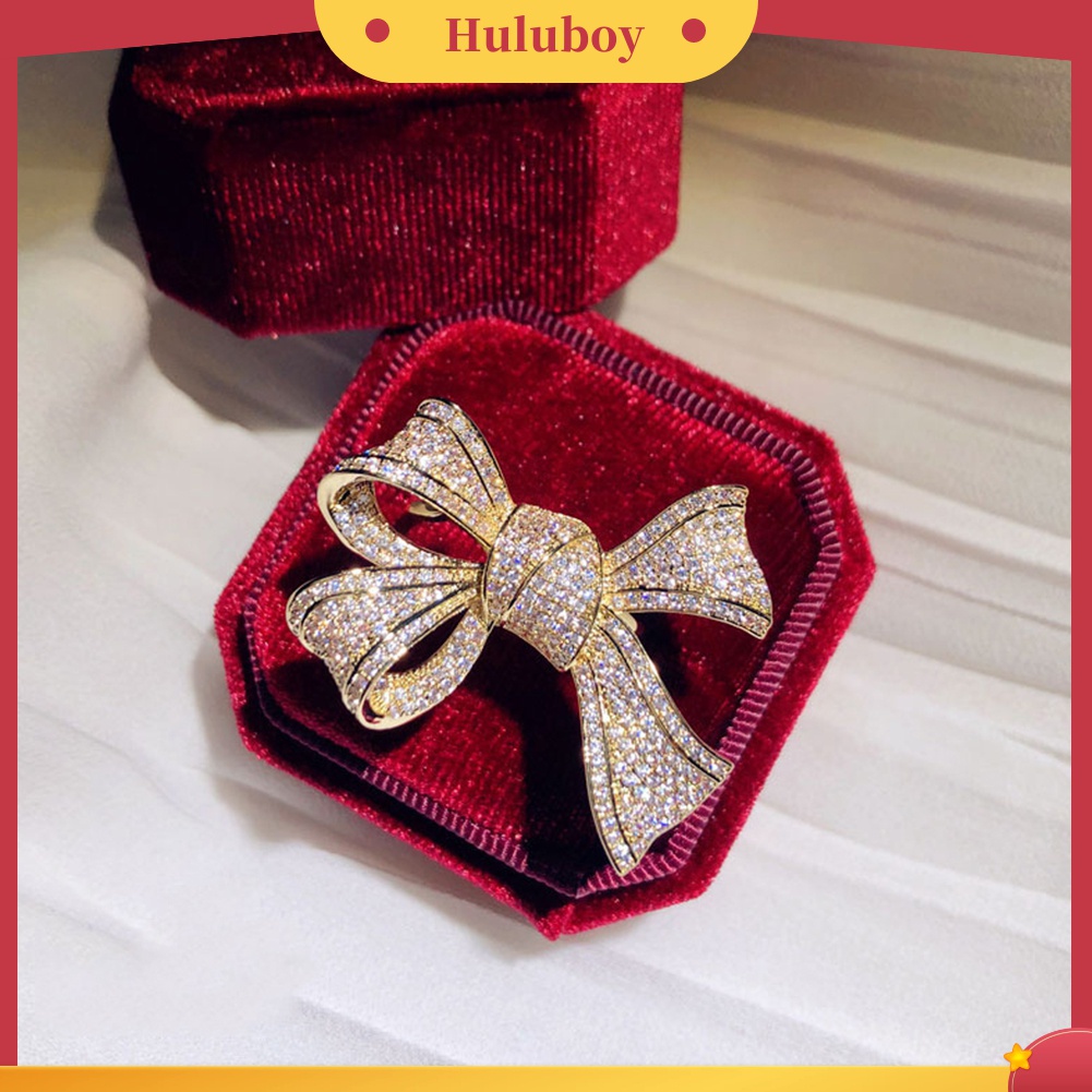 Huluboy Cincin Wanita Desain Pita Hias Cubic Zirconia Untuk Pernikahan / Pesta / Hadiah