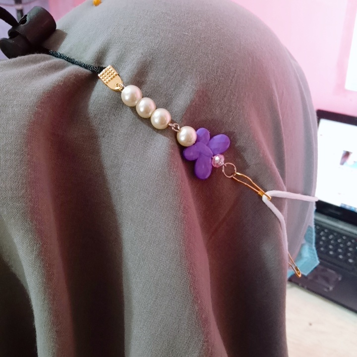 Tali Masker Hijab 2in1 Strap Masker Kupu Strap Masker Kupu - kupu Tali Masker Hijab strap mutiara