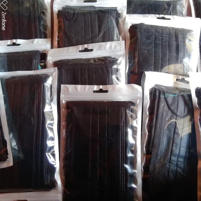 MASKER KAIN KPOP MOTIF HITAM POLOS IDOL KOREA KODE 1370