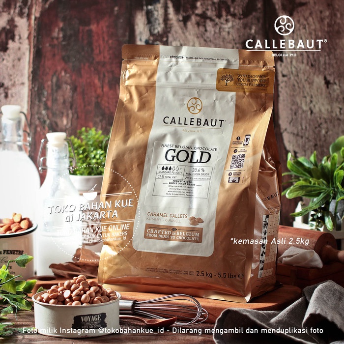 Fchgtyani Callebaut Gold 2,5Kg Chocolate Couverture Caramel 30,4% Cokelat Coin