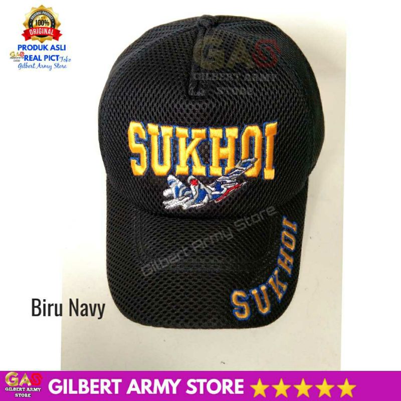 GILBERT ARMY STORE-Topi Sukhoi Mk 30  Bahan Jaring Biru Navy Grosir Murah Gilbert Army store Topi