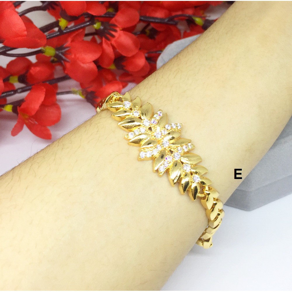 Gelang Xuping Lapis Emas 18k Gold Motif Bunga Merah - BB074