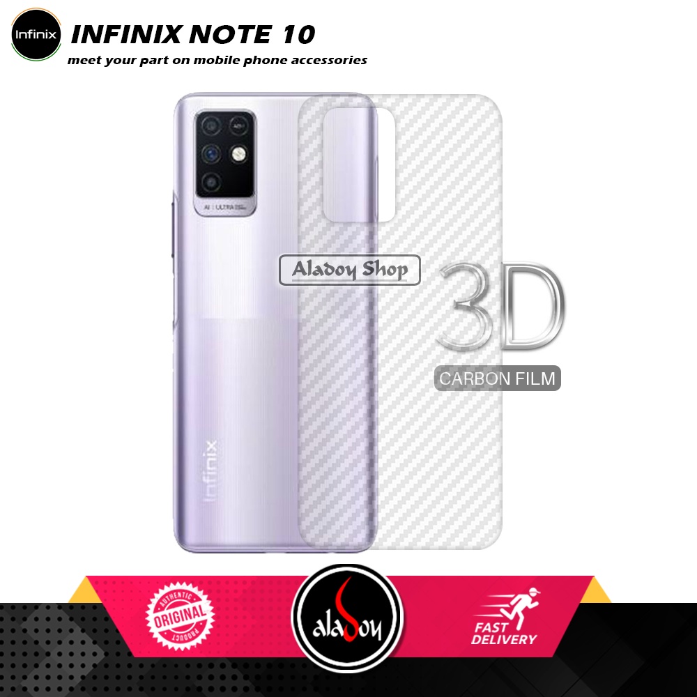 Case INFINIX NOTE 10 Armor Fusion Transparent Casing Free Skin Carbon 3D