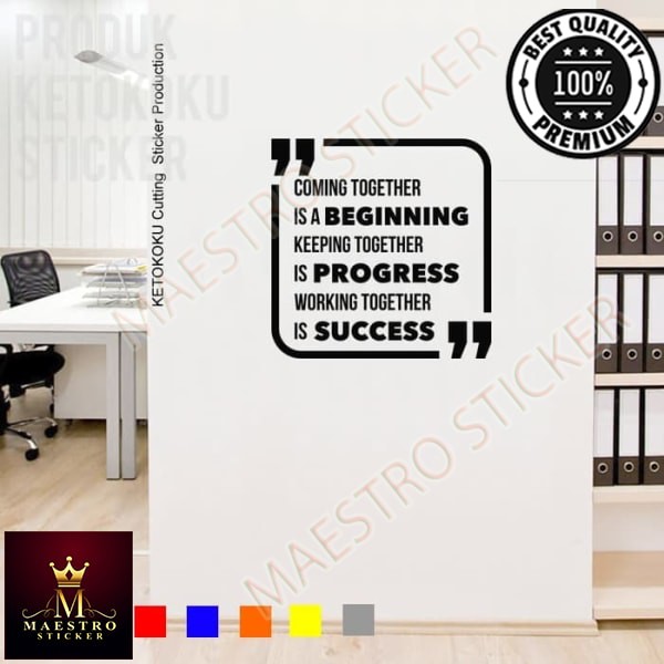 Wall Cutting Sticker Coming Togethe Stiker Dinding Rumah Cafe Dekorasi - Putih