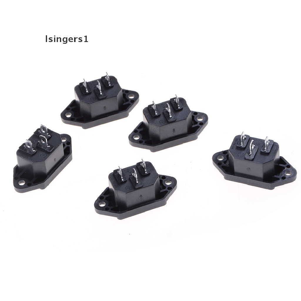 (lsingers1) 5pcs IEC 320 C14 Male Plug Panel Power Inlet AC 250V 10A