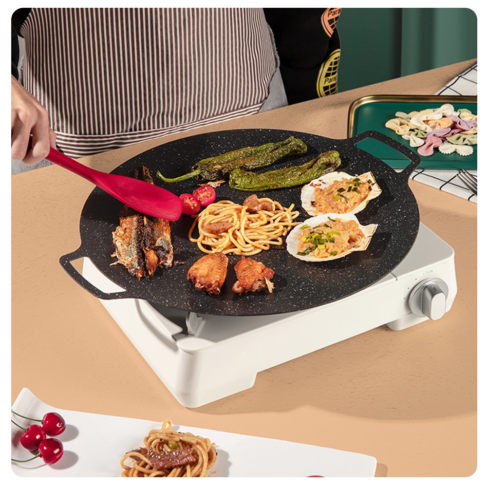 GRILLPLATE Alat pemanggang / Tempat pemanggang bulat BBQ Piring pemanggang diameter 32/34/38/40cm