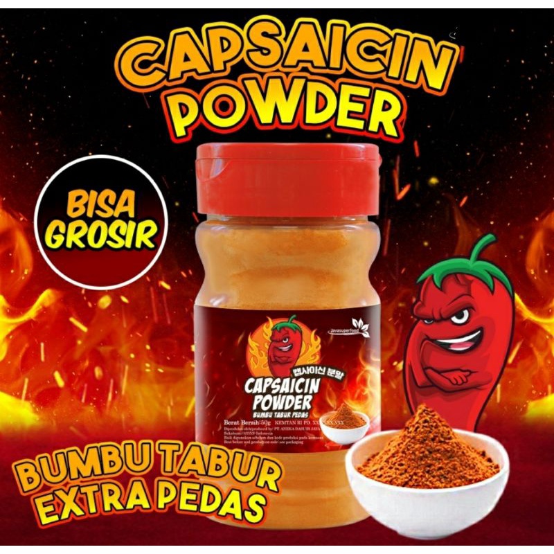 ✔MURAH CAPSAICIN POWDER Bubuk Cabai Terpedas 50gr Halal MUI / Bubuk Cabe Super Pedas / Cabe Bubuk / Chili Powder / Capsaicin Powder