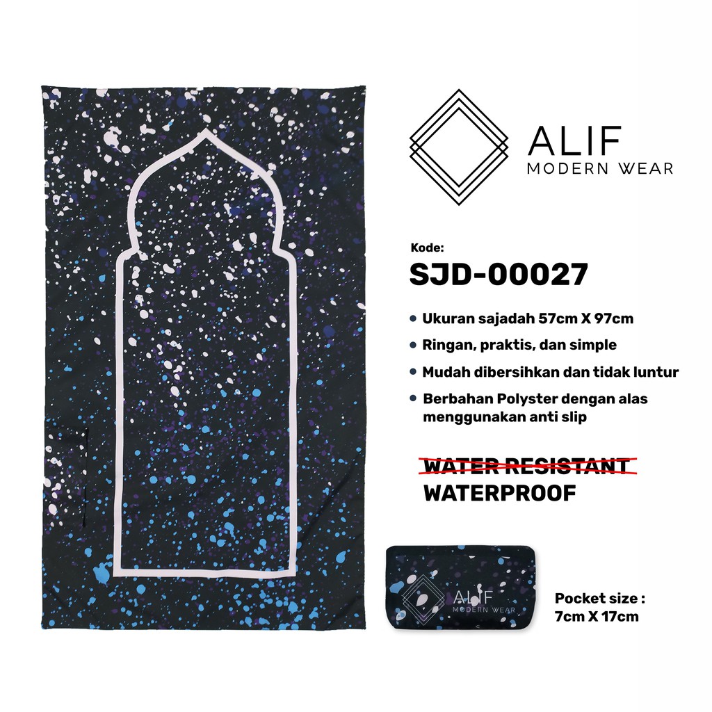 ALIF SAJADAH TRAVEL / SAKU / PORTABLE / WATERPROOF ( ALIF MODERN WEAR SJD-0027 )