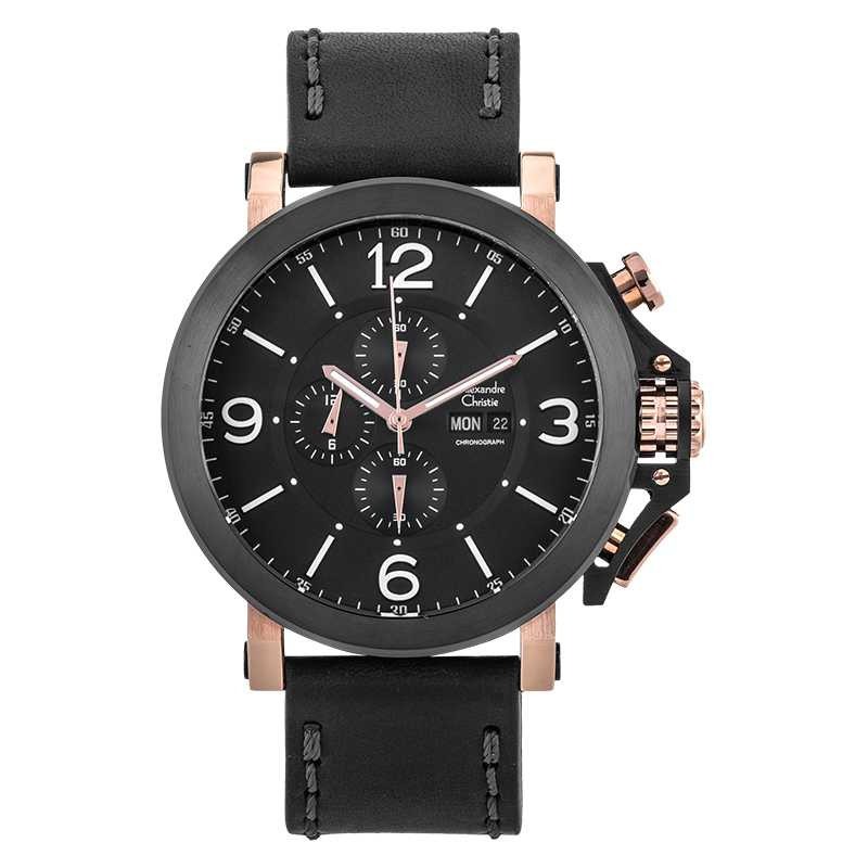 Alexandre Christie 6281 - Jam Tangan Pria Original - Black Rose