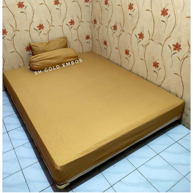 TERBARU ‼️ SPREI EMBOS POLOS ukuran 120 160 180 // WARNA GOLD