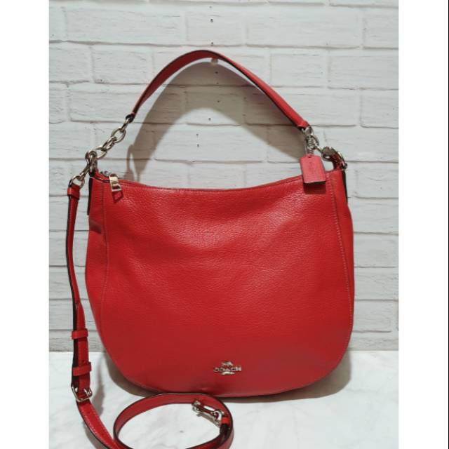 Coach elle hobo bright red