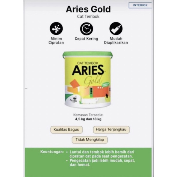 Cat Tembok Putih Aries Gold By Avian Brand