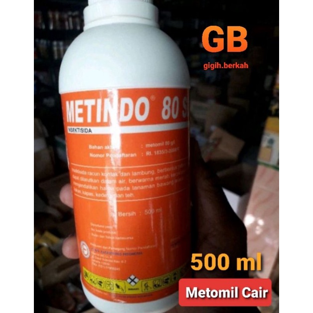 Insektisida METINDO 80 SL Metomil Cair Racun Ulat Grayak, kaper, kutu dan telur ulat lannate 500ml