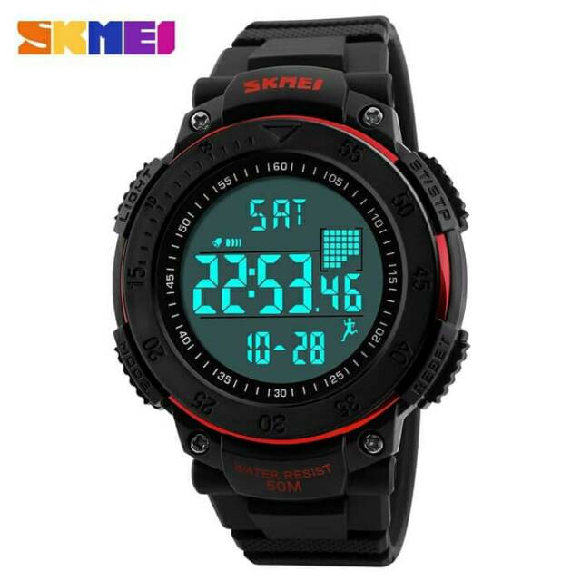 Jam Tangan Pria / SKMEI DG 1238 Men / Jam Tangan Pedometer Digital LED 3D