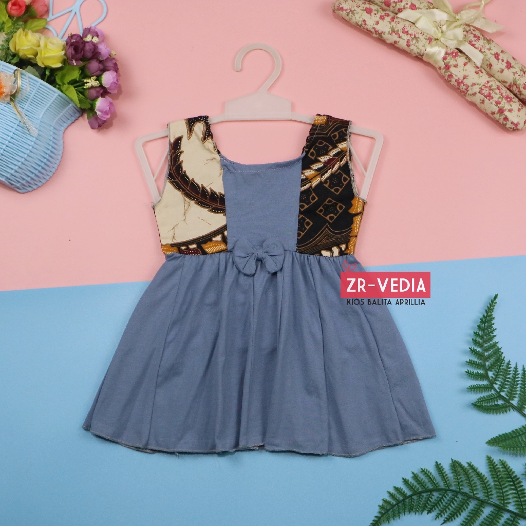 Dress Marsha Uk Bayi 3-6 Bulan / Baju Baby New Born Dres Batik Perempuan Gaun Tenun Bahan Adem Cewek