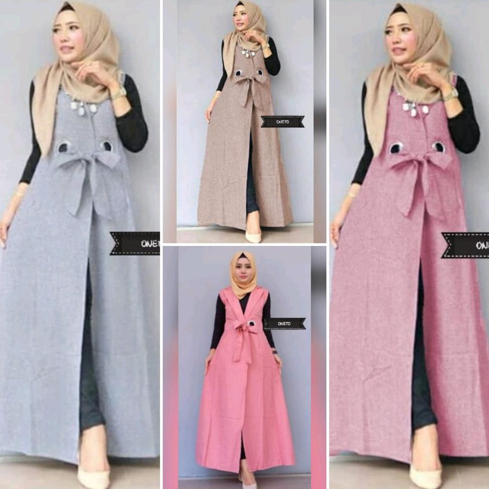 A3 SFS ONETO KATUN CARDIGAN LONG CARDI OUTER VEST LENGAN PANJANG SIMPLE POLOS ELEGAN PESTA KERJA