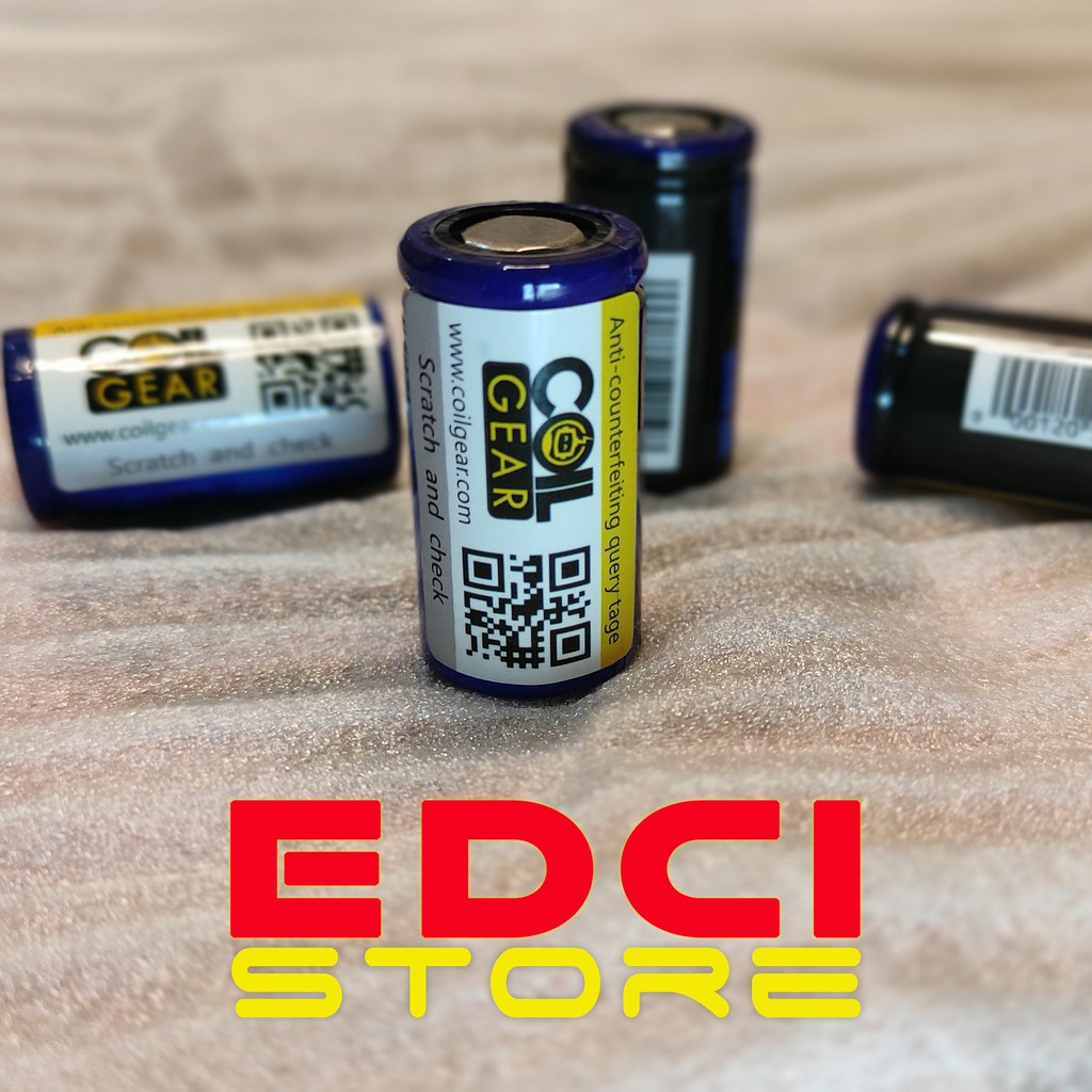 Baterai Coil Gear Blue 18350 1000mAh 15A Original Oten