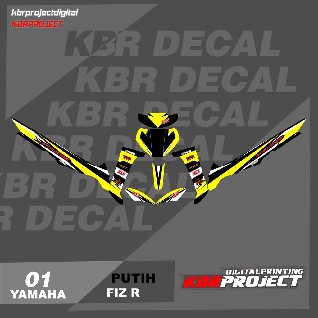 DECAL FIZ R STICKER VARIASI MOTIF GRAFIS DECAL MOTOR YAMAHA FIZ R 01 CUSTOM BEBAS BISA