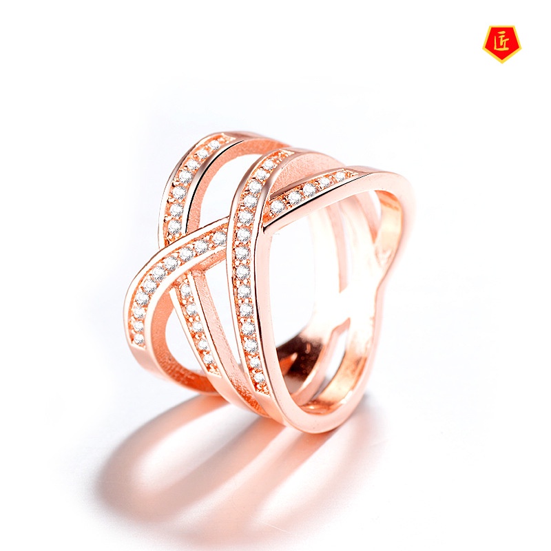 [Ready Stock]Fashionable Rose Gold Diamond Ring