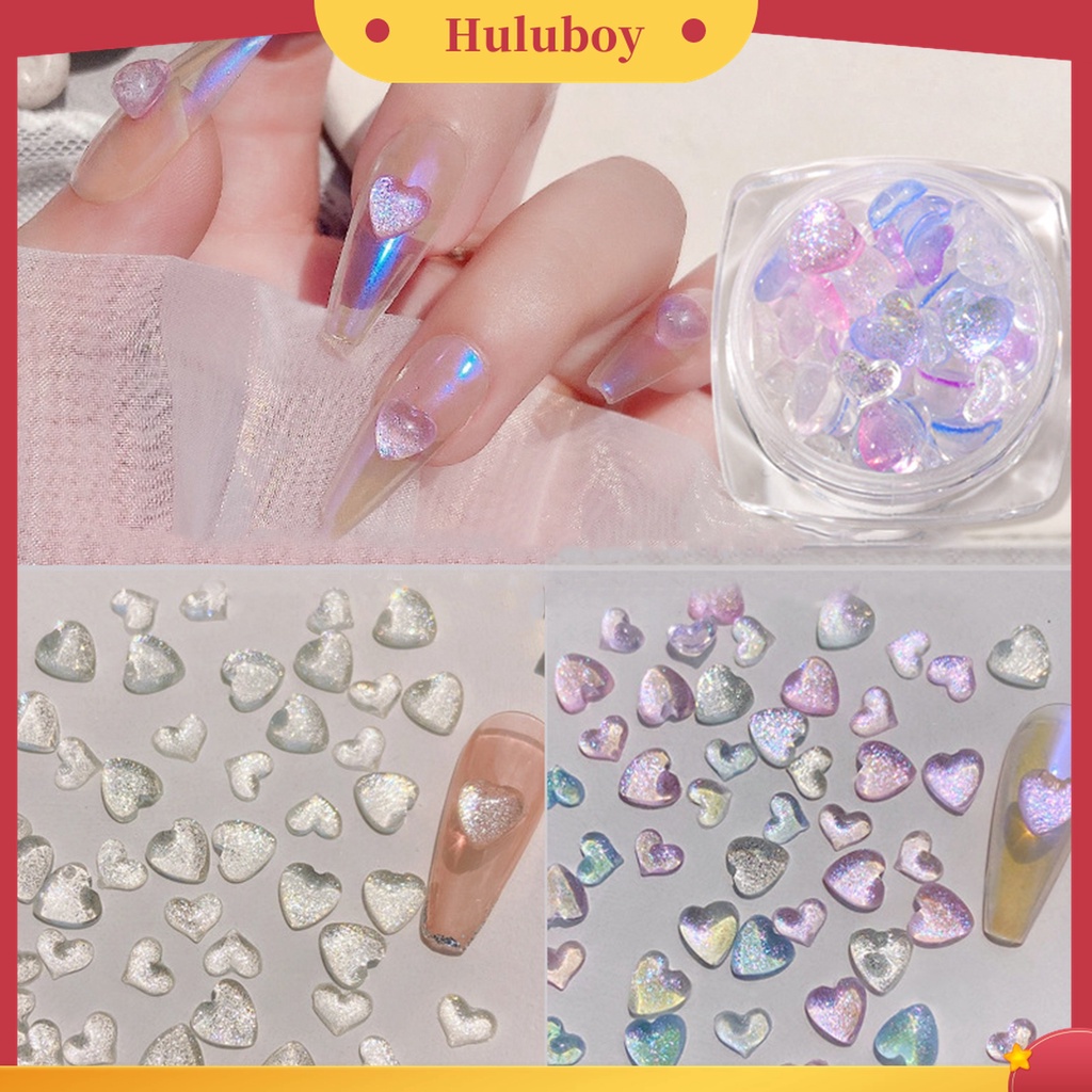 Huluboy Huluboy♡ 1 Kotak Dekorasi Kuku 3D Bahan Resin Tahan Air Untuk Hadiah Ulang Tahun