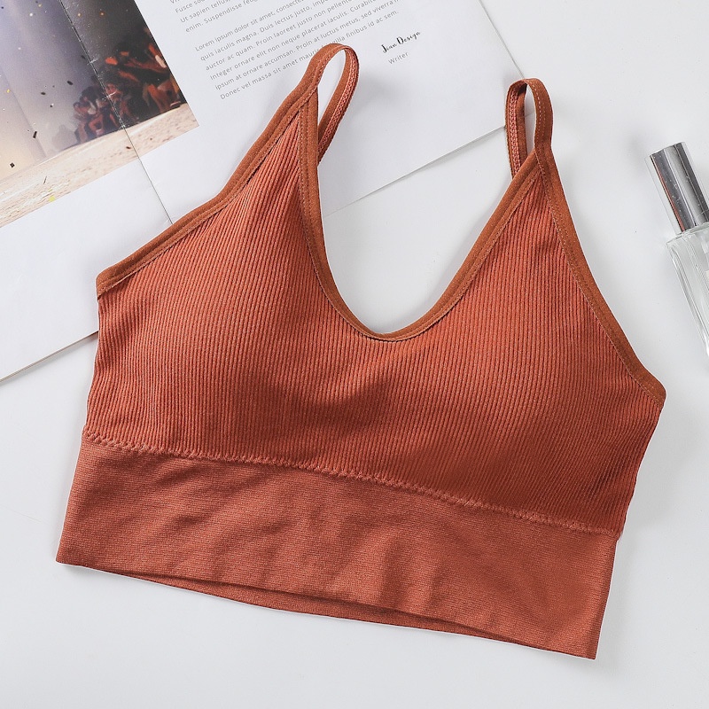 MURHOL Bra Wanita Pakaian Dalam V Neck Tanpa Kawat Fashion - BH1