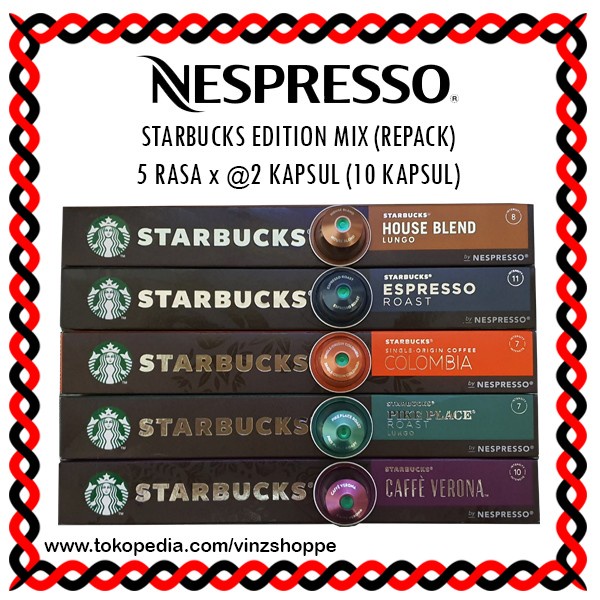 

(BISA COD) Nespresso Capsules Starbucks Edition Mix 5 Rasa (2 Kapsul x 5 Rasa)