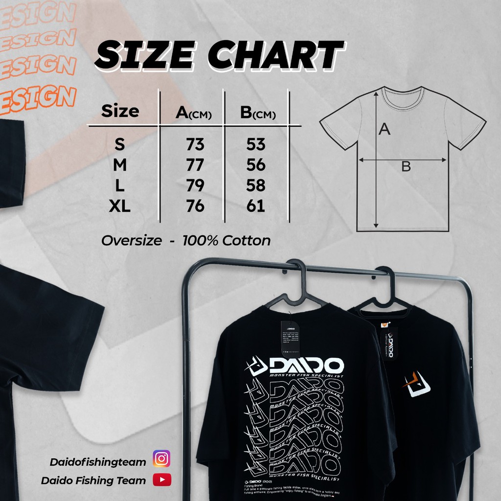 BAJU KAOS DAIDO FISHING TEAM OVERSIZED