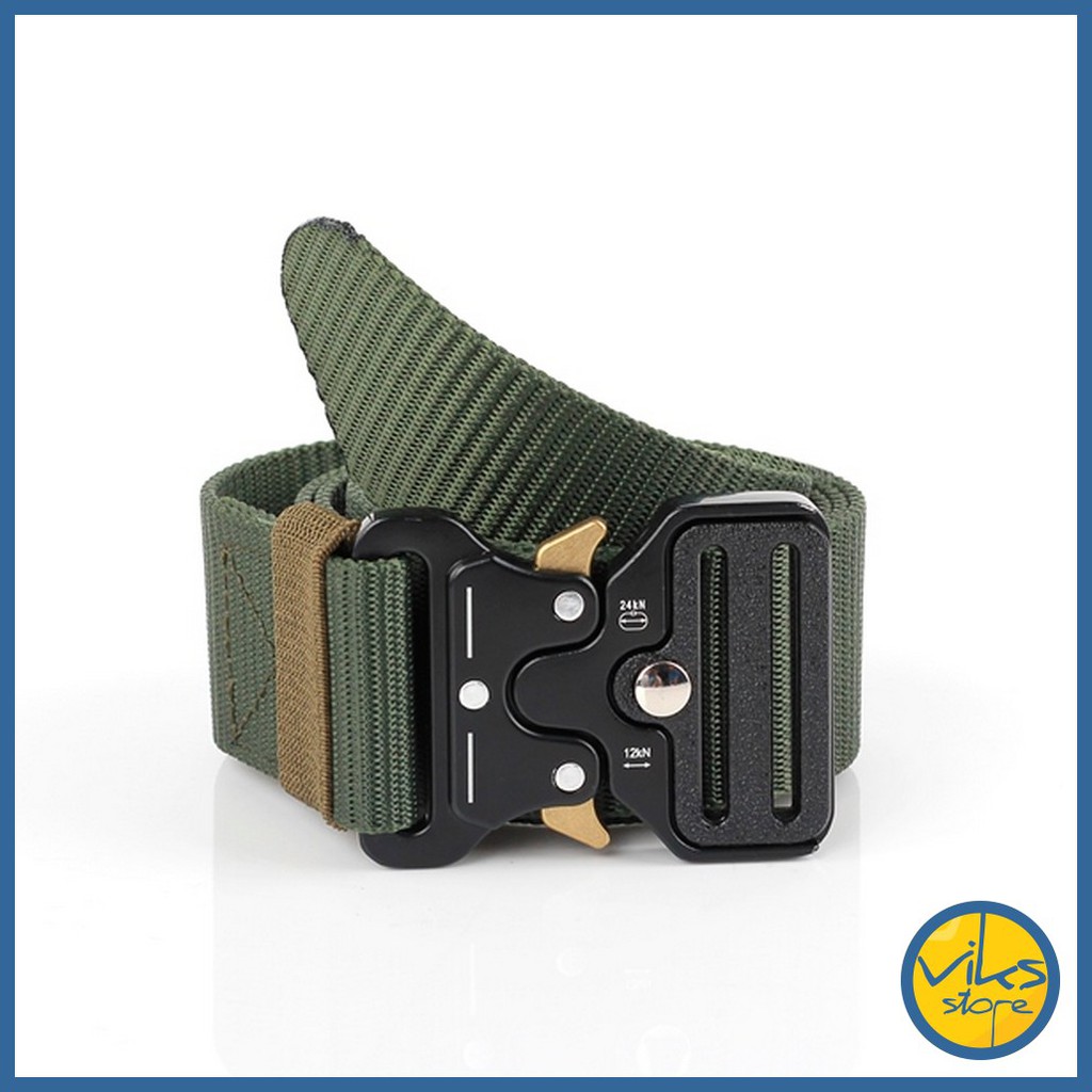 Ikat Pinggang Sabuk Pria Cowok Tactical Military Canvas Gesper Belt Nylon Tsudo Kepala Besi