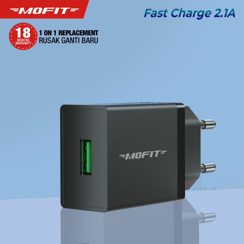 MOFIT MF10 - Fast Charge 2.4A USB Wall Charger Fast Charging - Hitam