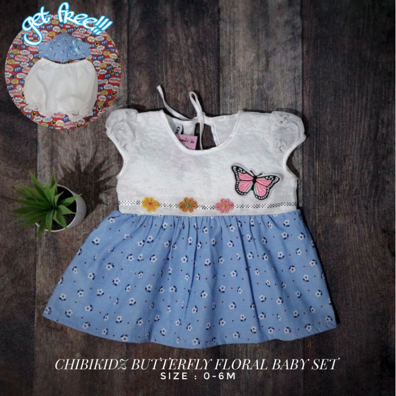 Baju Bayi New Born / Dress Bayi Chibikidz Butterfly Pastel Baby Set