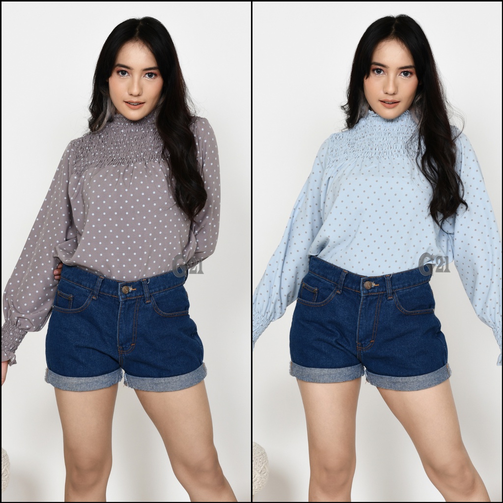 Blouse Blus Wanita Atasan Casual Lengan Panjang Premium Quality Atasan Wanita Blus Cantik Wanita Atasan Wanita Blouse Pakaian Wanita Atasan Fashion Kasual