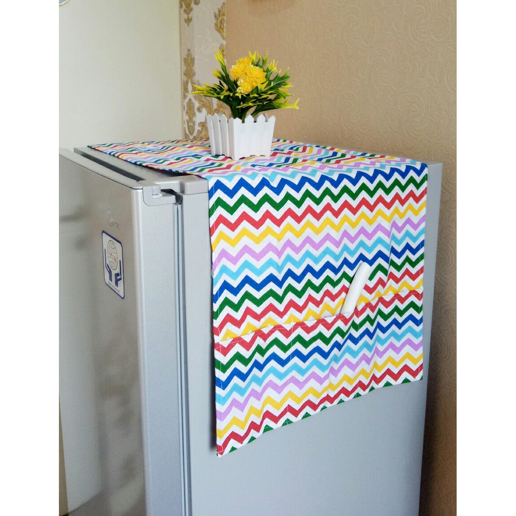 Taplak Kulkas Motif Chevron Rainbow