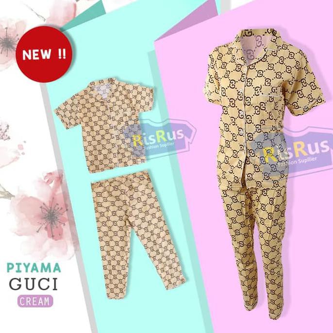 Termurah / Cp Gucci Mix Piyama Celana Panjang Baju Tidur Pajamas Grosir - Merah New Arrival