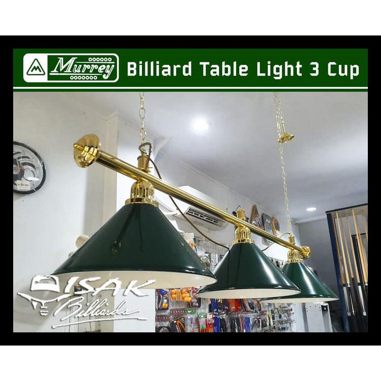 Lampu Meja Billiard 4 Kap - Green - Pool Table Light  Cup Biliar Lamp