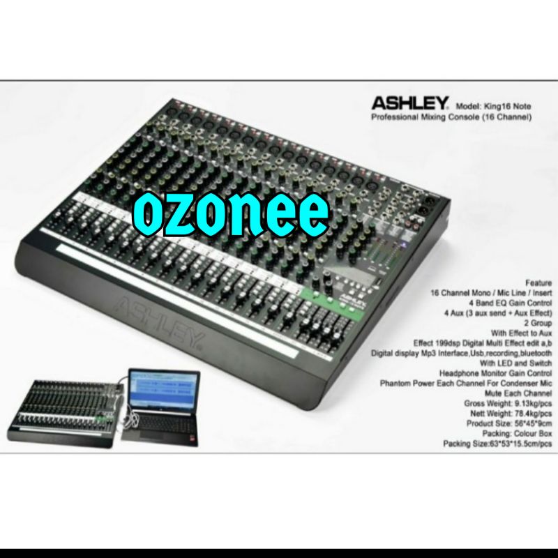 MIXER ASHLEY KING 8 NOTE ORIGINAL 8 CHANNEL INTERFACE USB BLUETOOTH