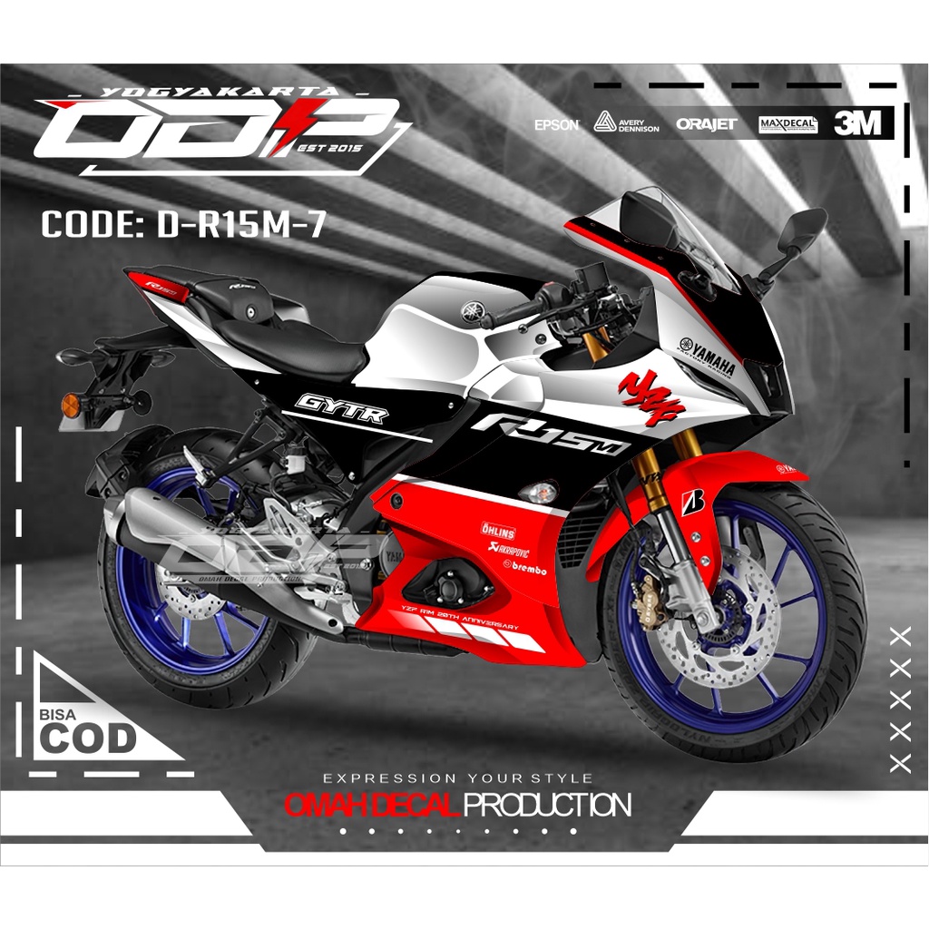 DECAL STIKER R15M V4 V1 V2 V3 V4 DECAL MOTOR R15M YAMAHA DECAL TERBAIK TERLARIS DAN KULITAS TERBAIK 