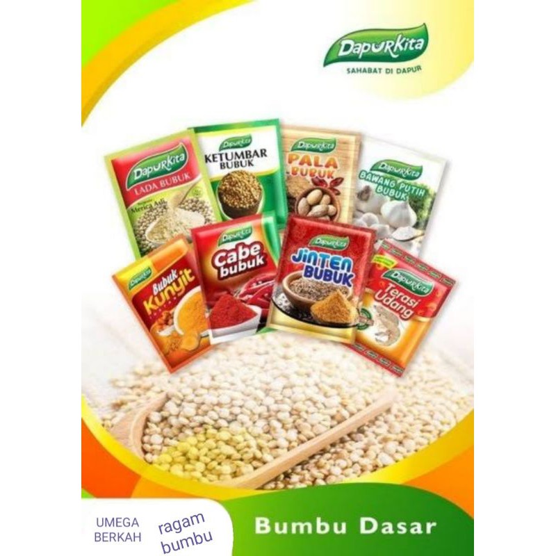 

DAPURKITA Bumbu Dasar || Pala bubuk || Bubuk Kunyit || Kencur || Cabe bubuk || Jinten Bubuk