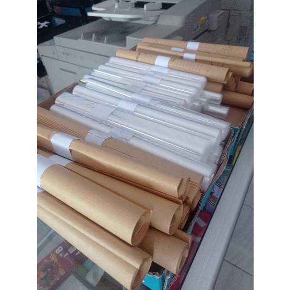 

sampul coklat dan plastik buku tulis big boss buku kecil 1 gulung isi 10 lembar