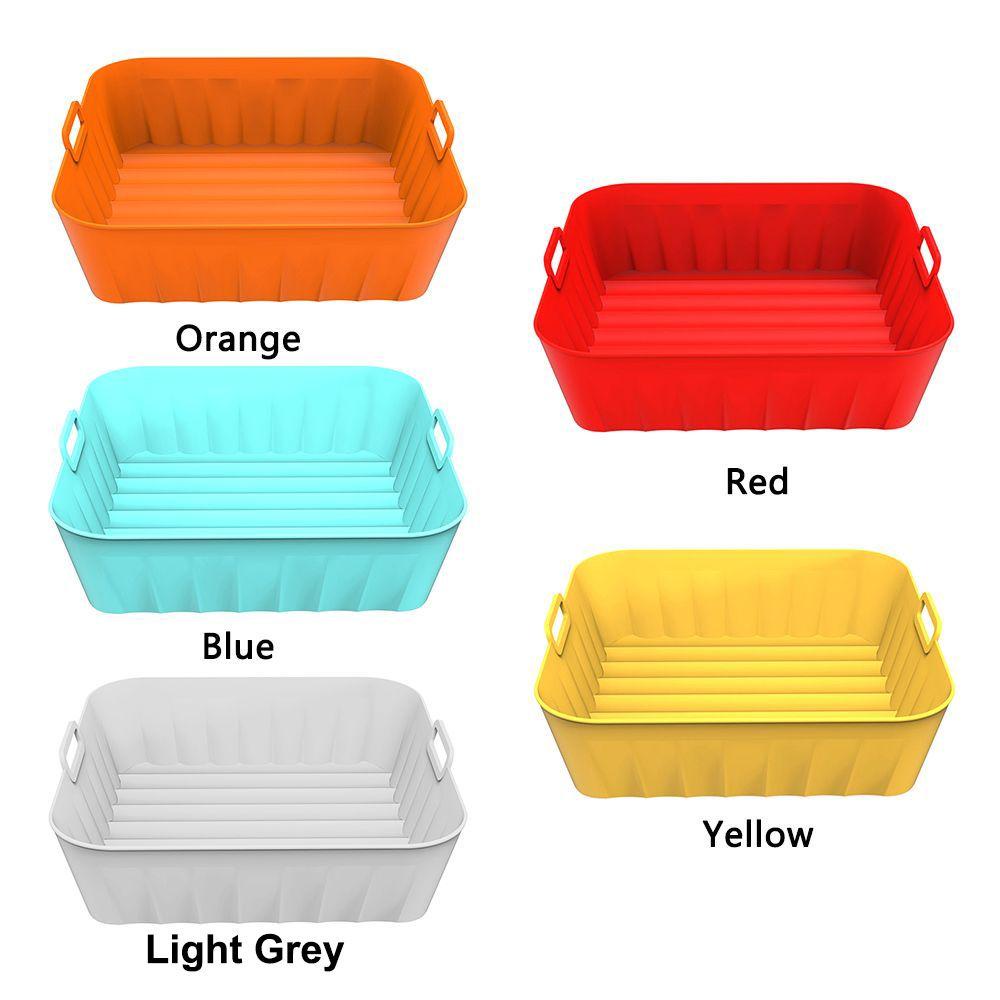 Solighter Square Silicone Pot Grill Pot Tray Reusable Pizza Plate AirFryer Aksesoris Baking Basket